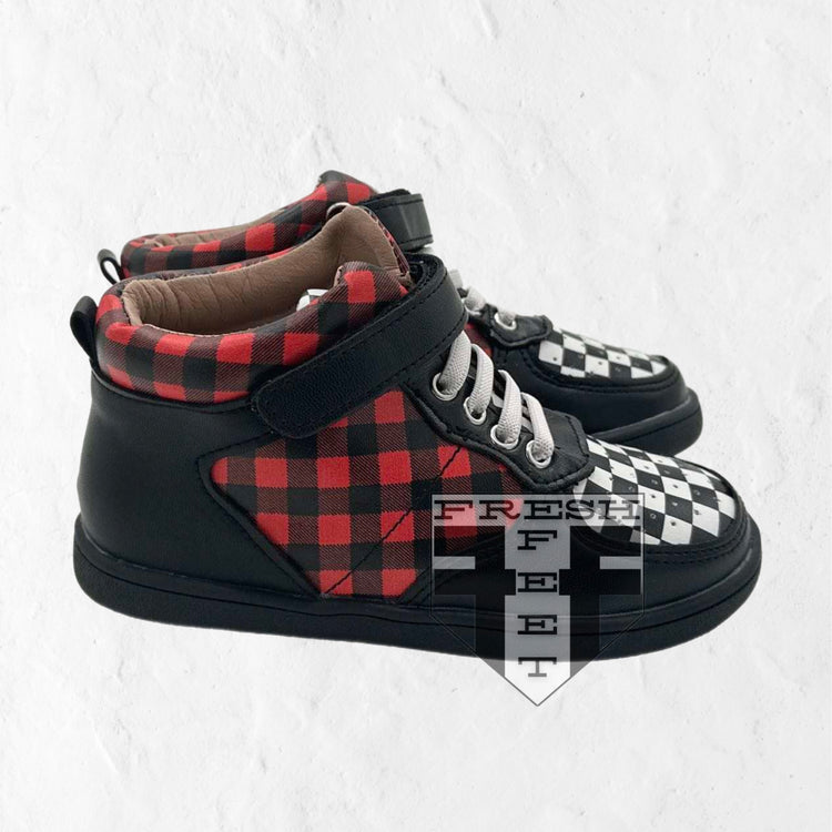 Holiday "Mean One" Collab Hightops (Red Buffalo Plaid/Black & White Checks)