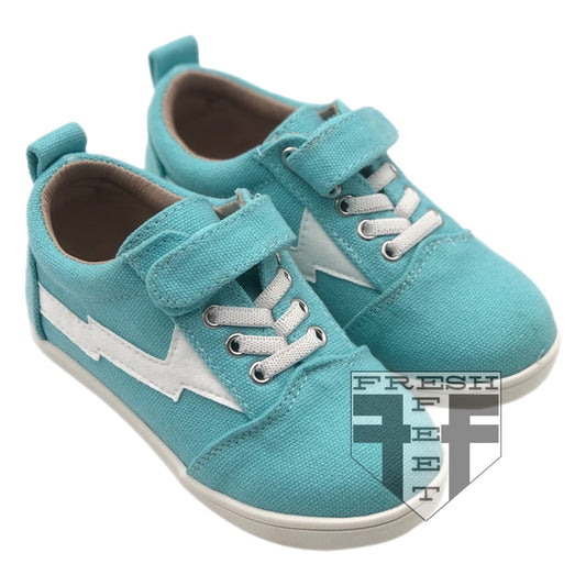 Pastel Blue Spring Canvas Low Tops